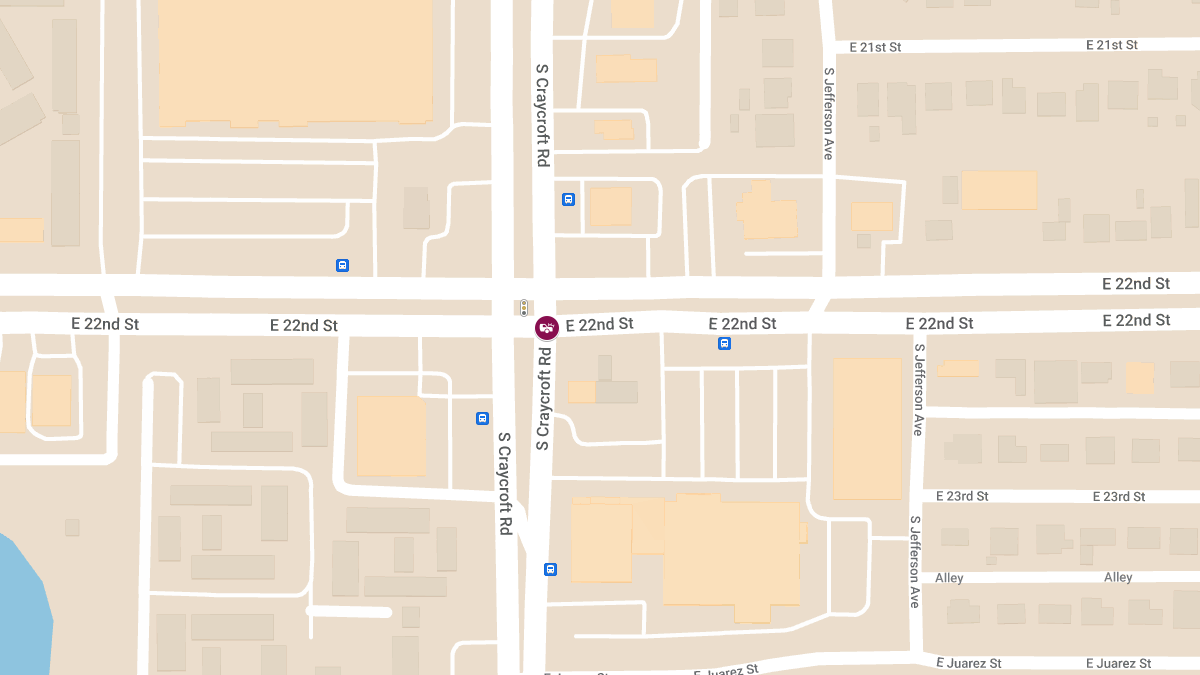 Collision with Injuries at E 22nd St and S Craycroft Rd