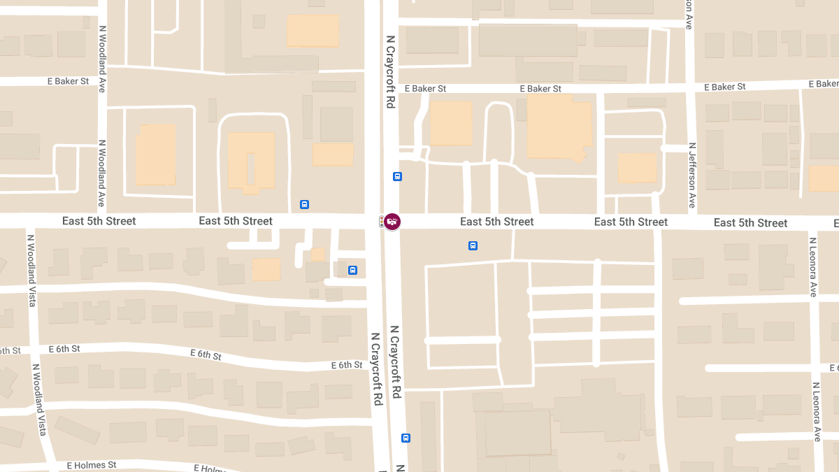 Collision with Injuries at E 5th St and N Craycroft Rd