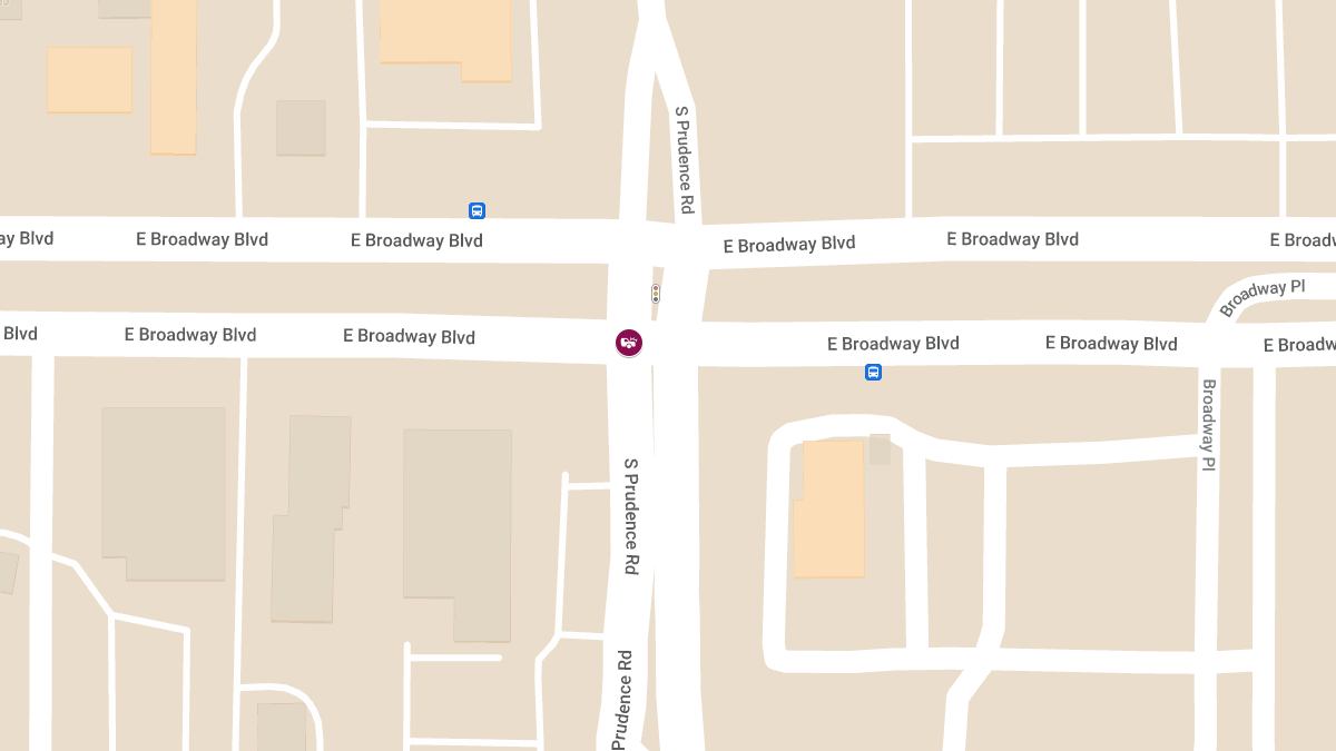 Collision with Injuries at E Broadway Blvd and N Prudence Rd