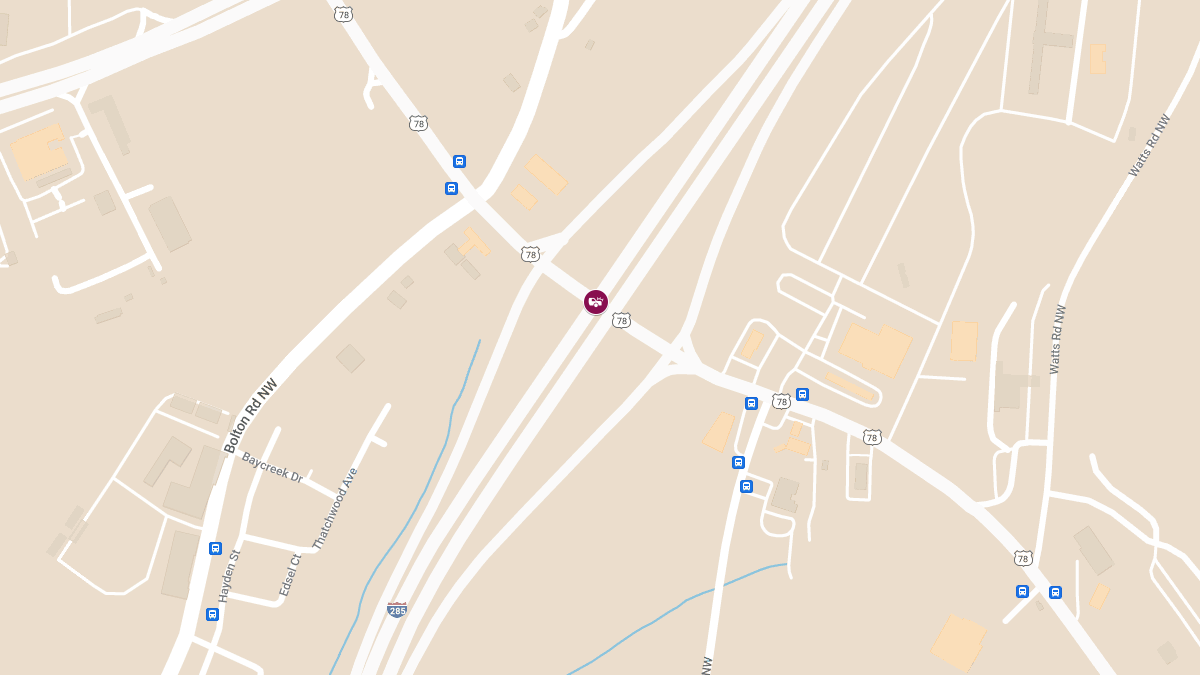 Collision with Injuries at I-285 N & Donald Lee Hollowell Pkwy NW