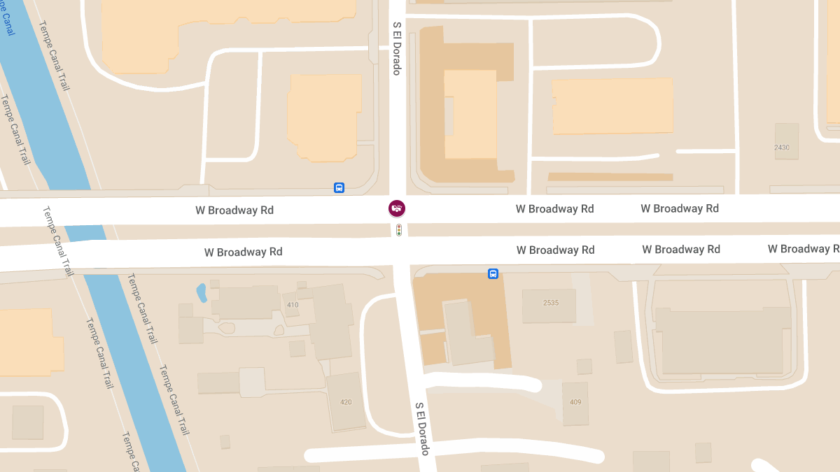 Collision with Injuries at S El Dorado & W Broadway Rd