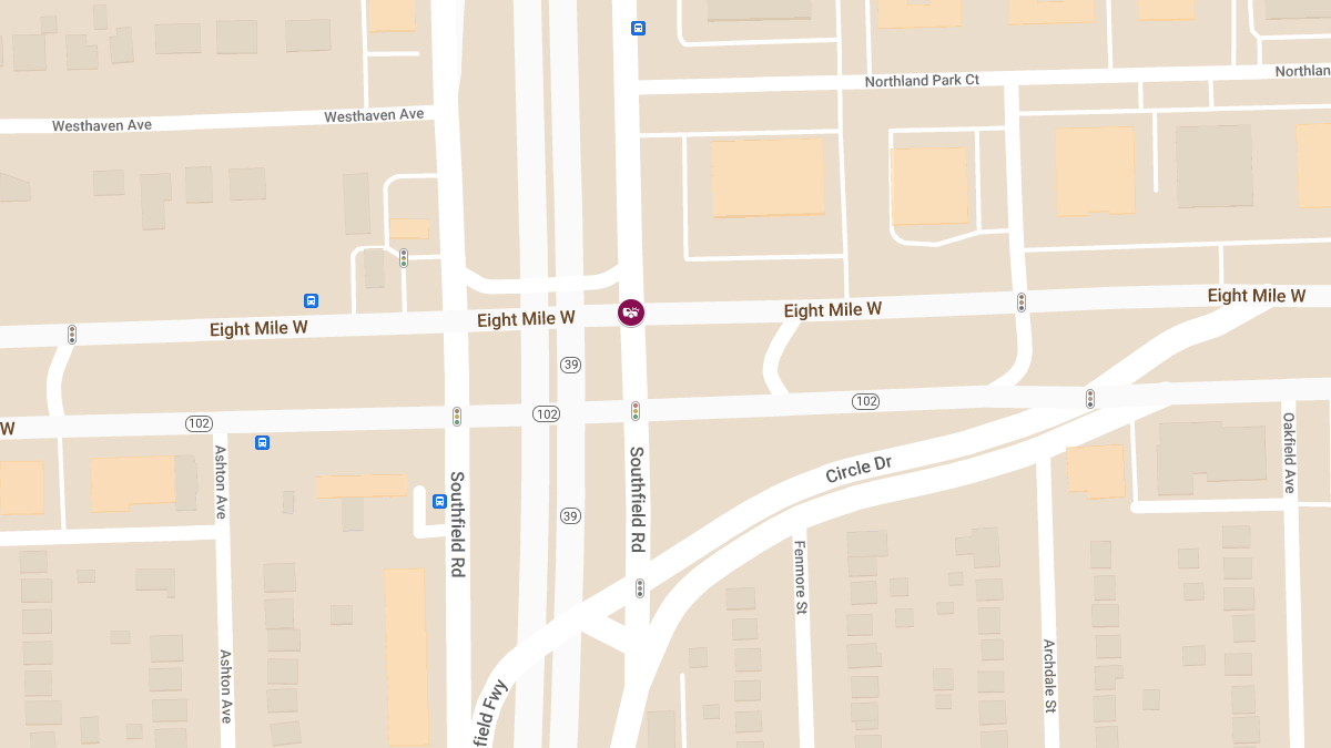 Collision with Injuries at W 8 Mile Rd & Southfield Fwy