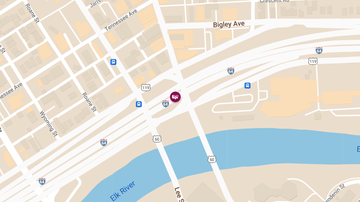 Collision with Injuries on I-64W near Washington St Exit