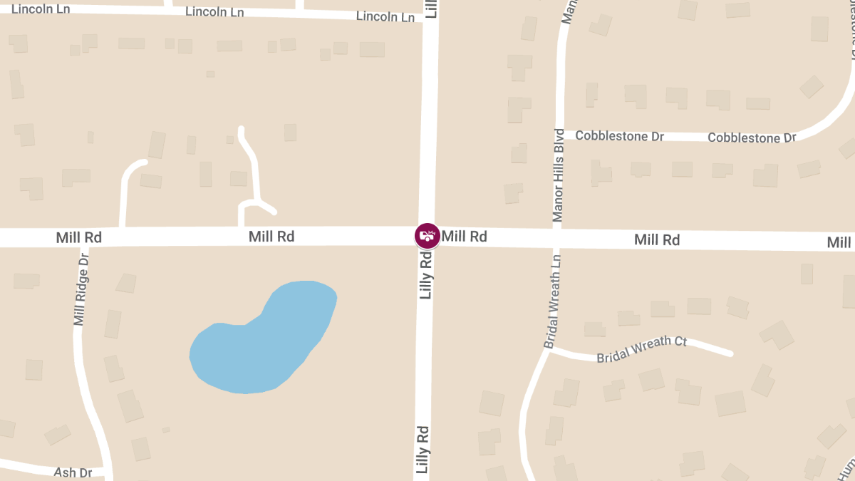 Crash at Lilly Rd & Mill Rd