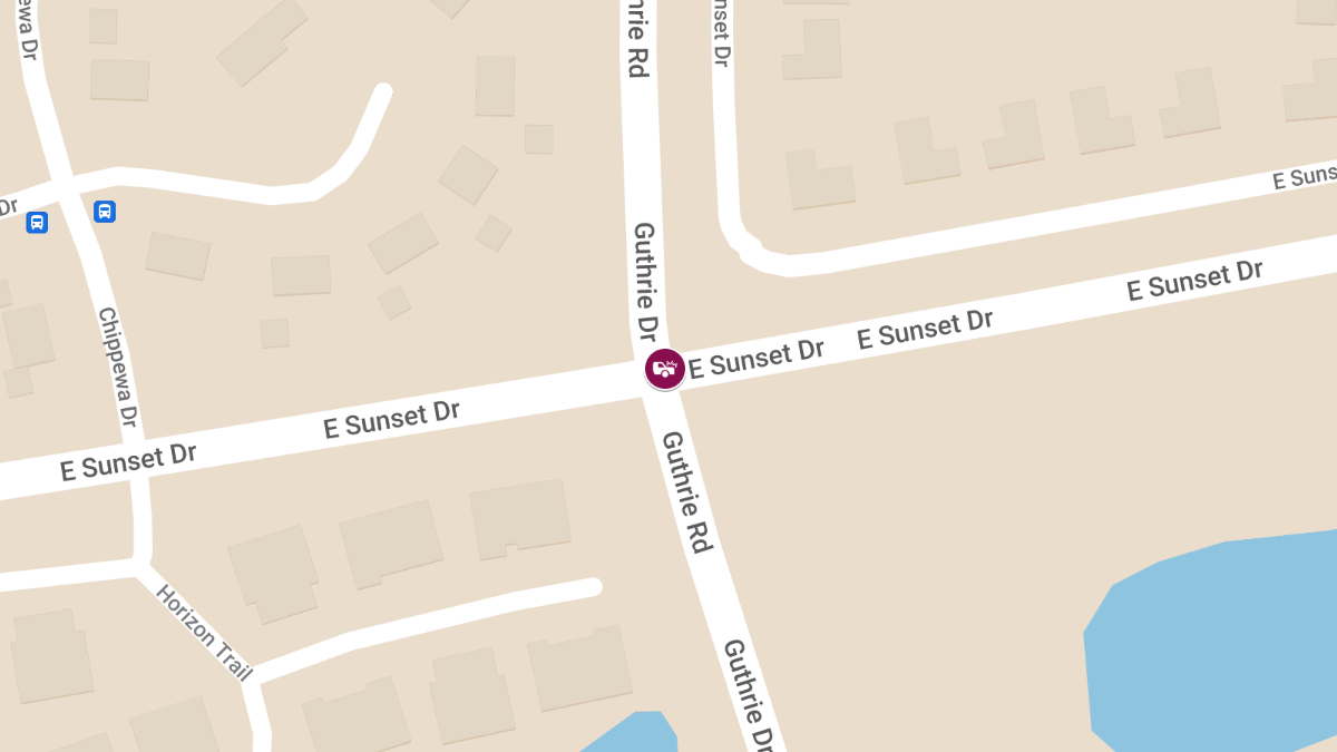 Crash at Sunset Dr & Guthrie Rd