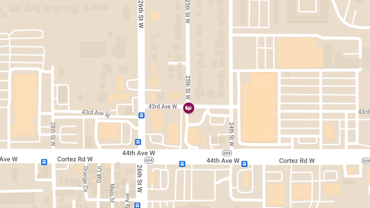 Crash on 25th St W near Cortez Rd W