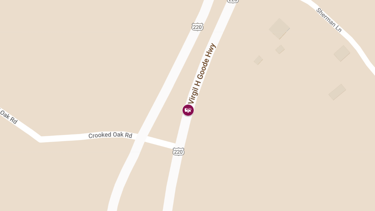Crash on Virgil H. Goode Hwy near Crooked Oak Rd Injures One