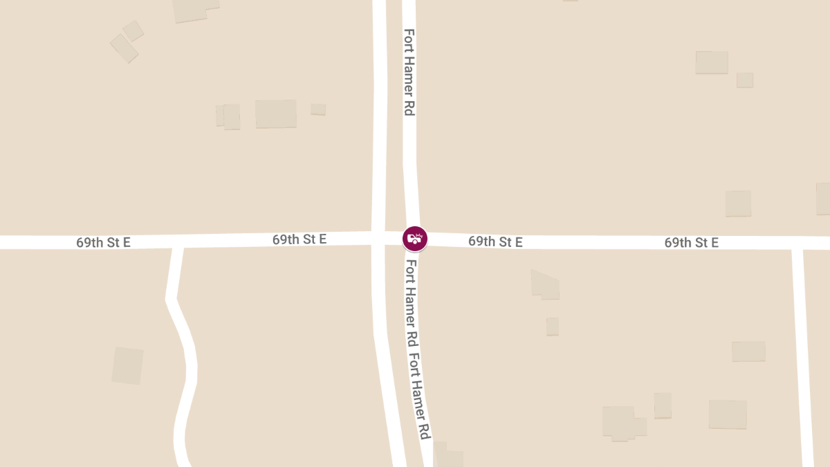 Crash with Injuries and Possible Roadblock at 69th St E & Ft Hamer Rd