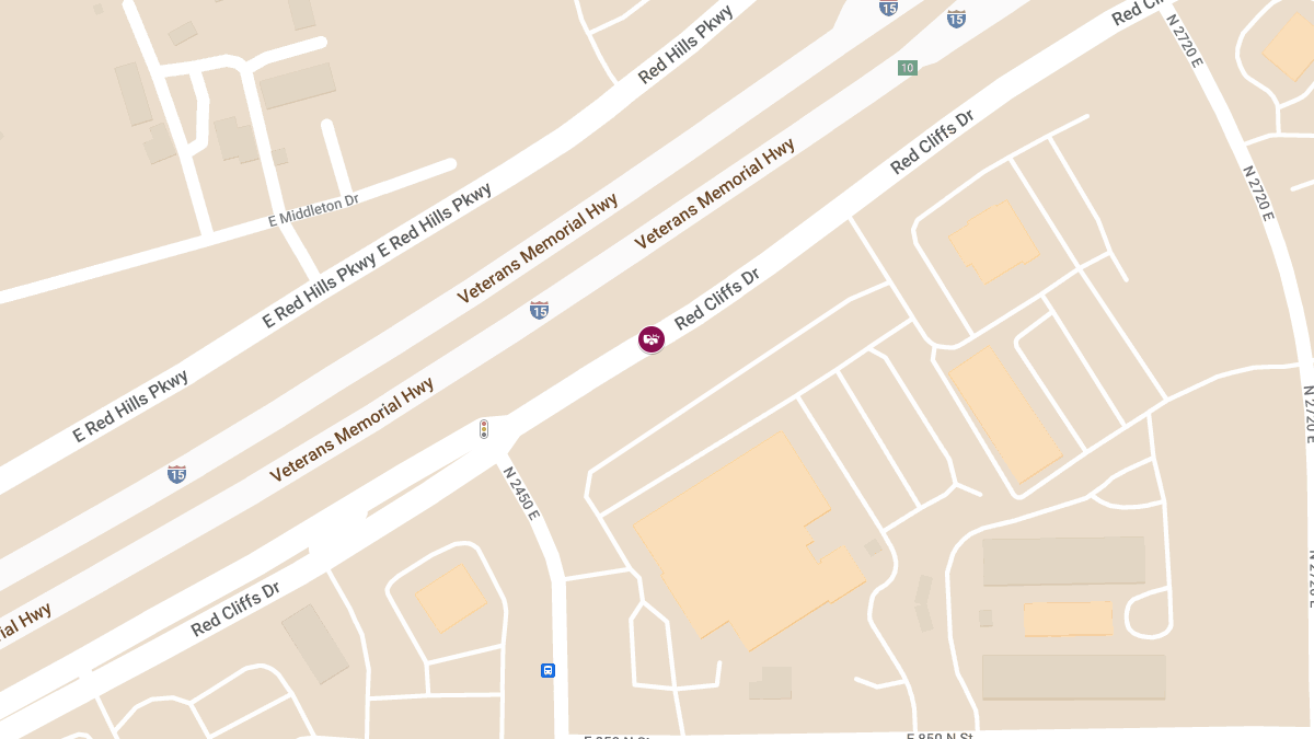 Crash with Injuries at 2480 East Red Cliffs Dr