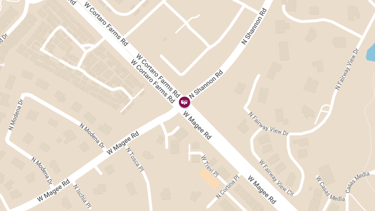 Crash with Injuries at Cortaro Rd and Magee Rd