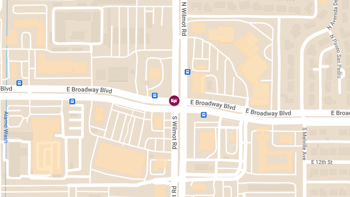 Crash with Injuries at E Broadway Blvd & N Wilmot Rd