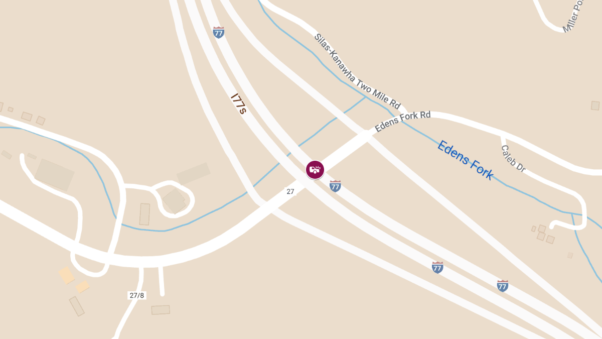 Crash with Injuries at I-77 South & Edens Fork Rd Exit SB