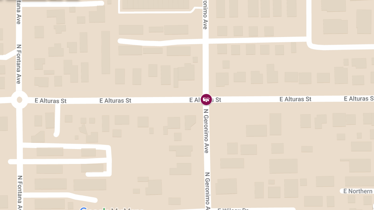 Crash with Injuries at N Geronimo Ave & E Alturas St