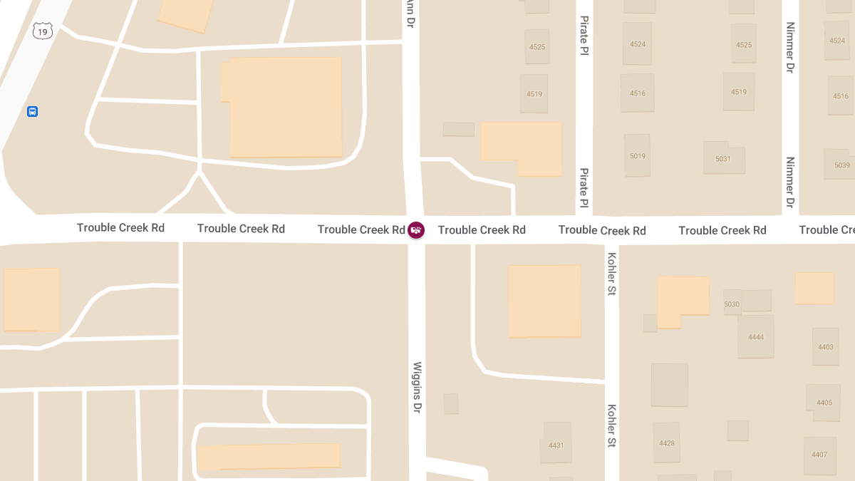 Crash with Injuries at Trouble Creek Rd & Wiggins Dr