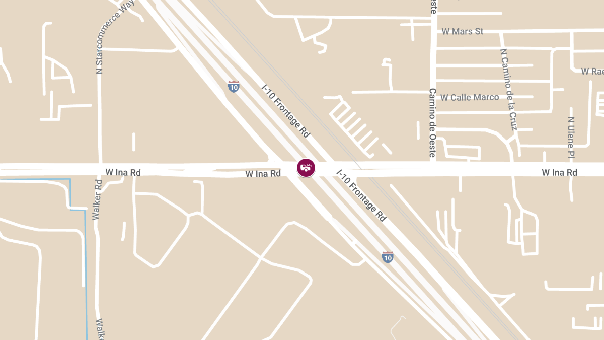 Crash with Injuries at W Ina Rd & N I10 East Bound Frontage Rd