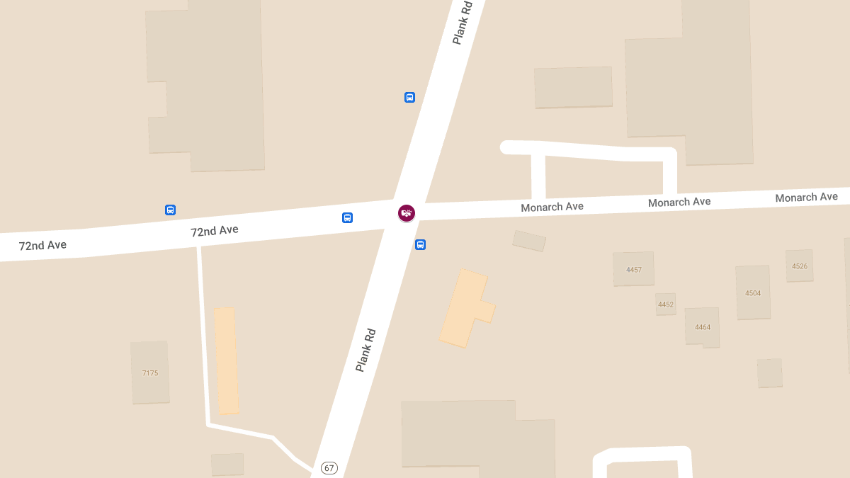 Crash with Injuries on Plank Rd at 72nd Ave