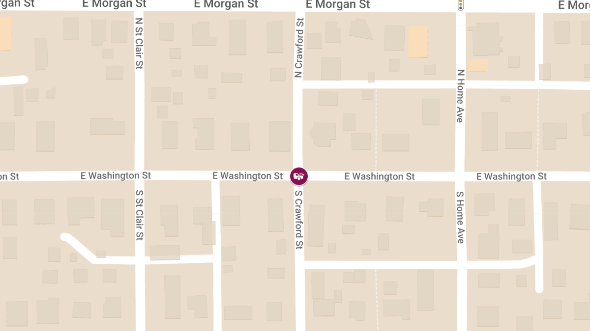 Crash with Injury at East Washington St & North Crawford St