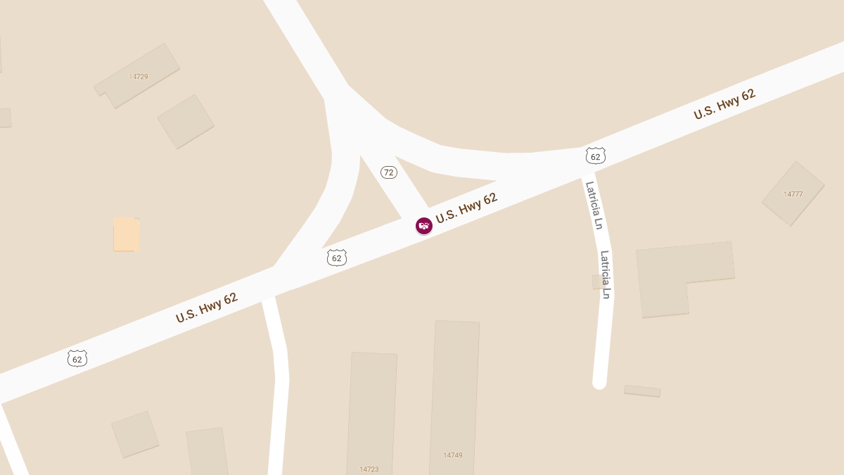 Crash with Injury at US Hwy 62 & State Hwy 72