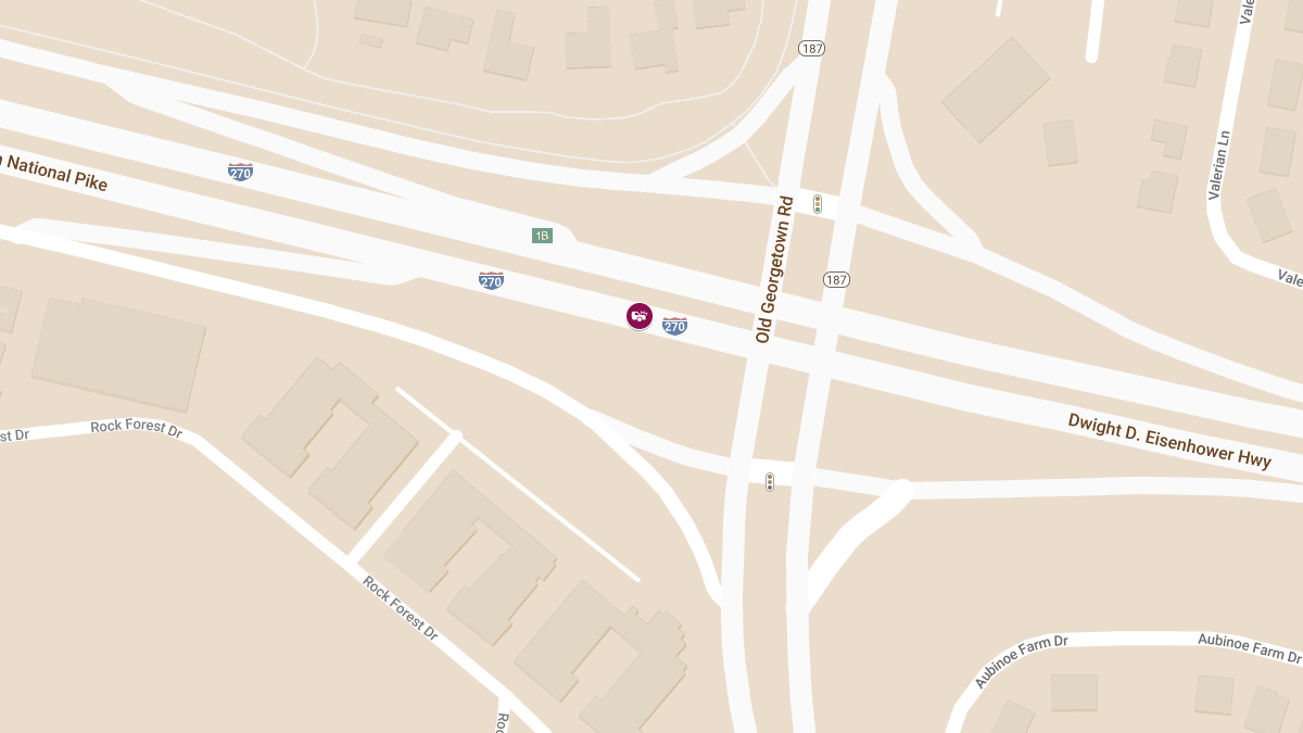 Crash with Injury on I-270 SB Before MD-187 (Exit 1)