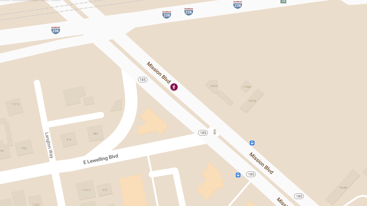 Fatal Pedestrian Accident on Mission Blvd North of East Lewelling Blvd