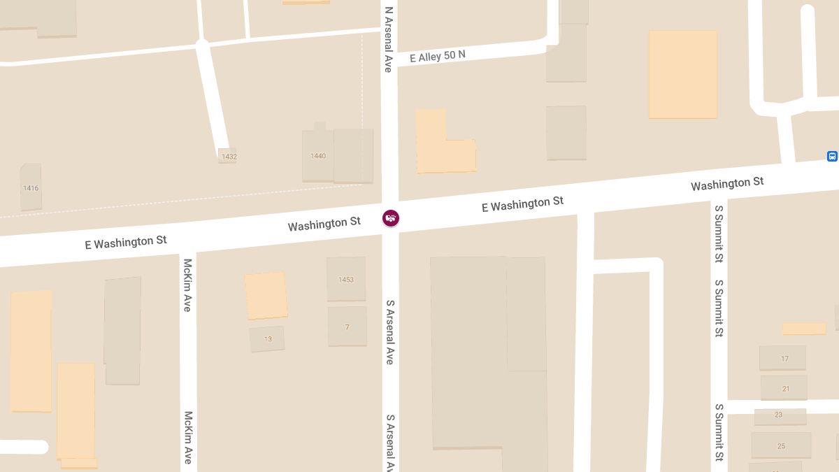 Injuries Reported in Collision at E Washington St and N Arsenal Ave