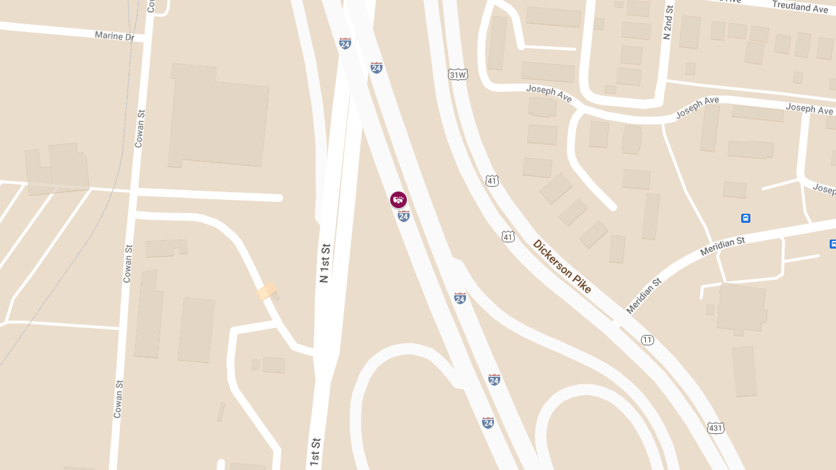 Injuries Reported in Crash at Exit 52 on I-24 East