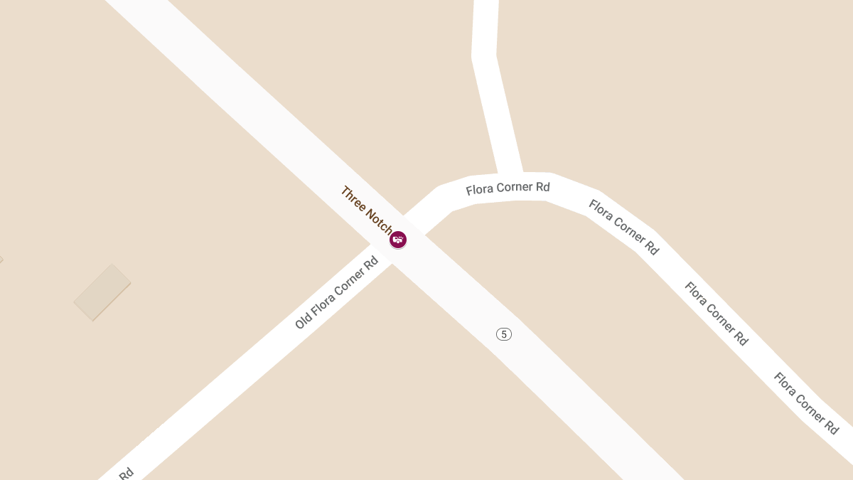 Injuries Reported in Overturned Vehicle Crash at Three Notch Rd & Flora Corner Rd