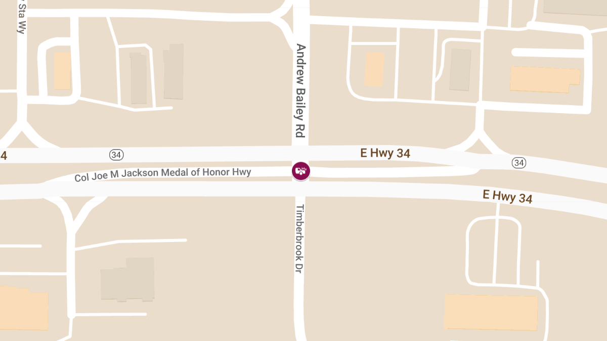 Injuries Reported in T-Bone Crash at Andrew Bailey Rd & E Hwy 34