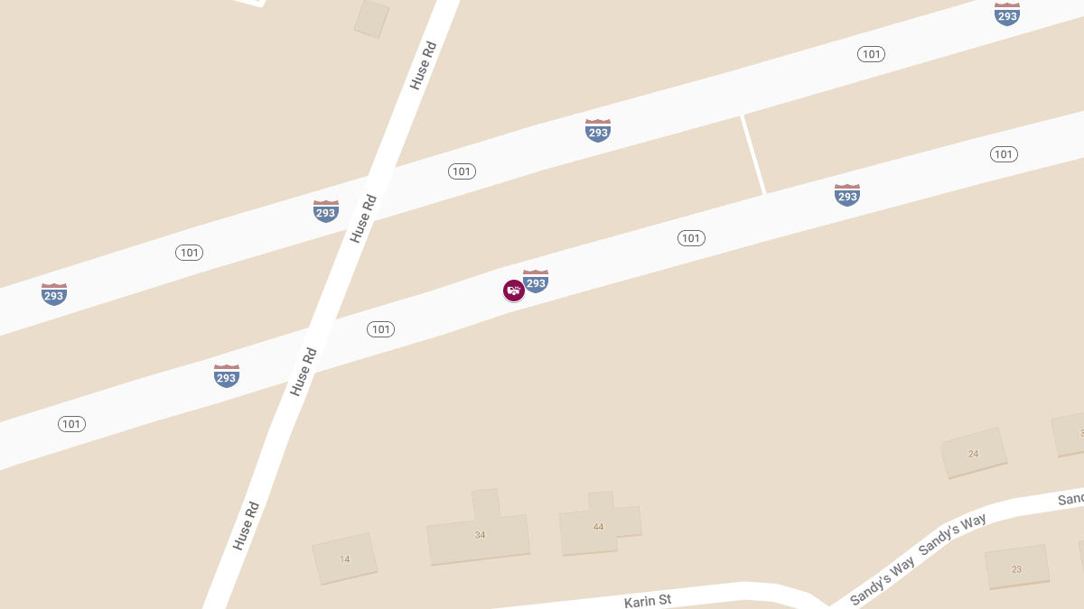 Injuries in Motorcycle Crash on Interstate 293 SB near Huse Rd
