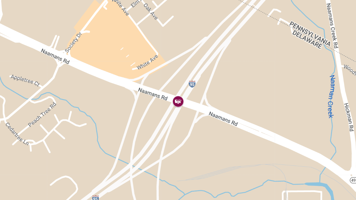 Injury Accident Blocks Lane on Naamans Rd Near I-95