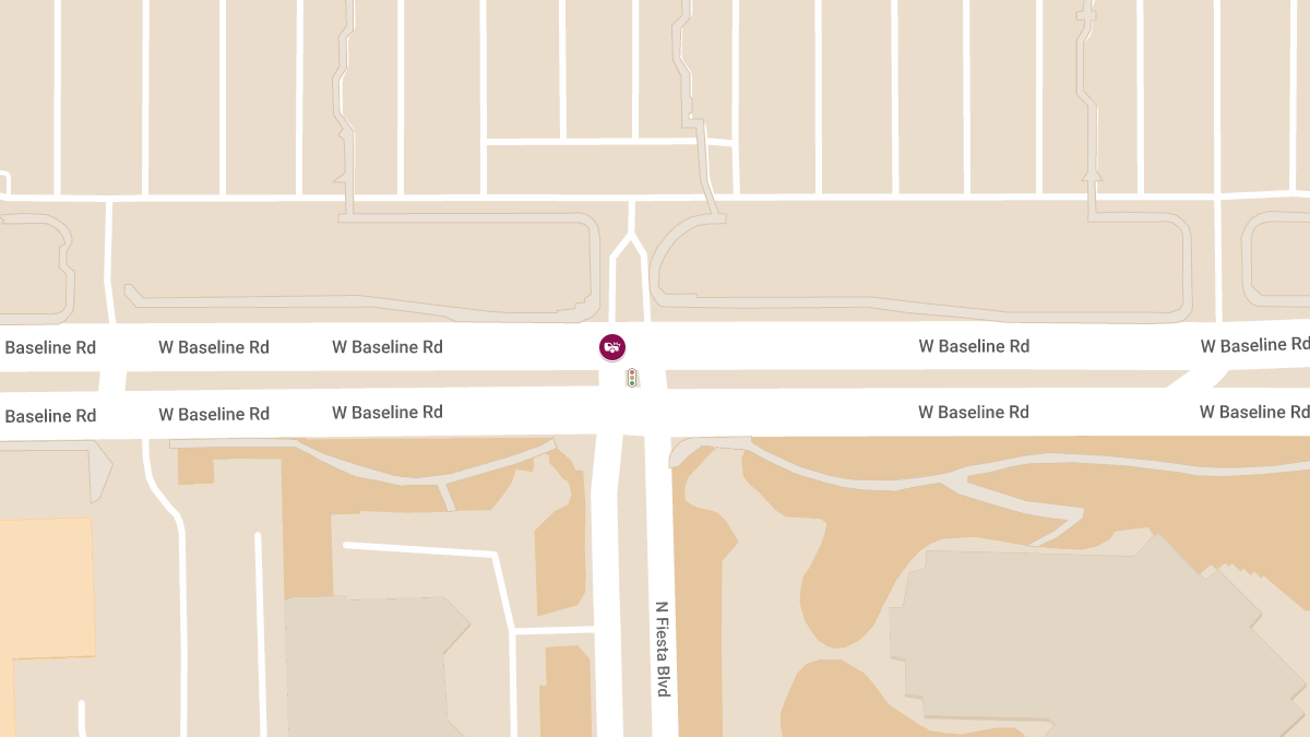 Injury Accident Reported at W Baseline Rd and N Fiesta Blvd
