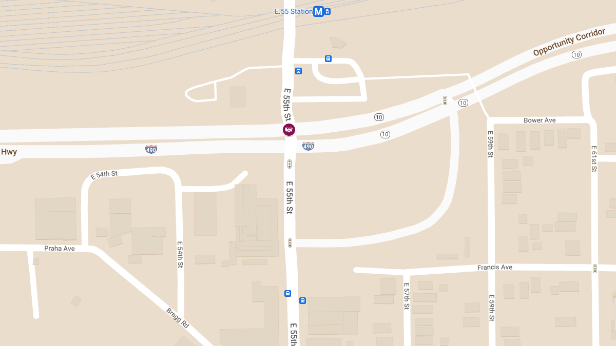 Injury Accident at E 55th St and Opportunity Corridor