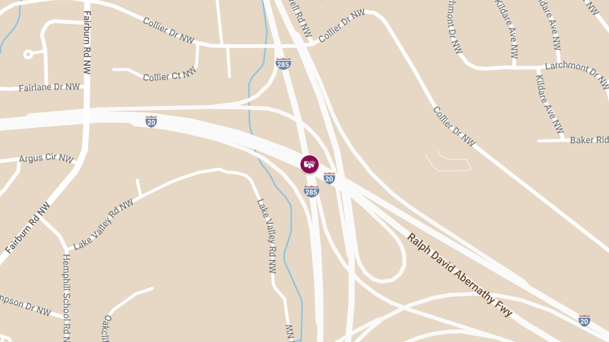 Injury Accident at I-20 E & I-285 S