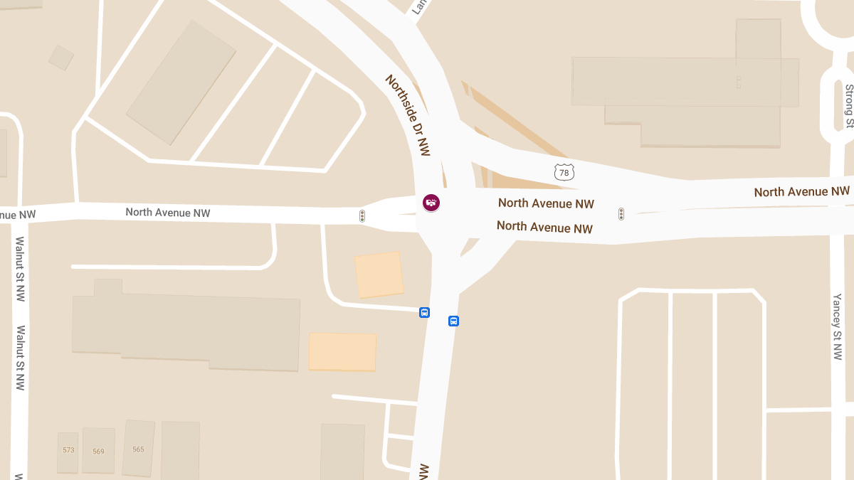 Injury Accident at Northside Dr NW and North Ave NW