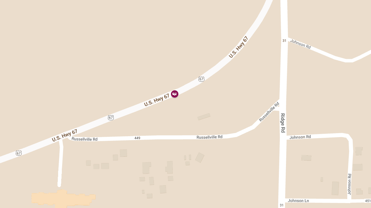 Injury Accident at SB U.S. Highway 67 near 2 miles southwest of Exit 42