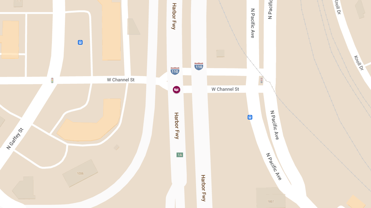 Injury Accident on 110 Freeway at Channel St Off-Ramp