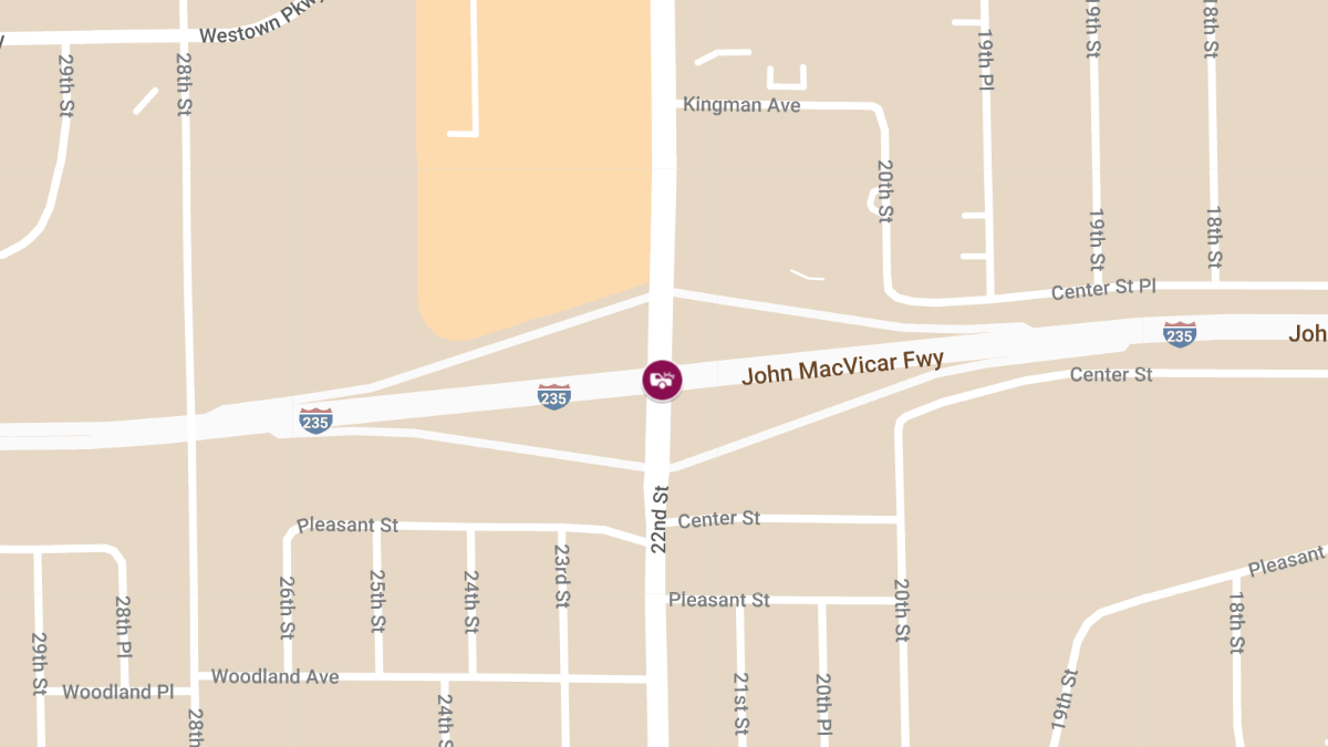 Injury Accident on EB I-235 Exit to 22nd St