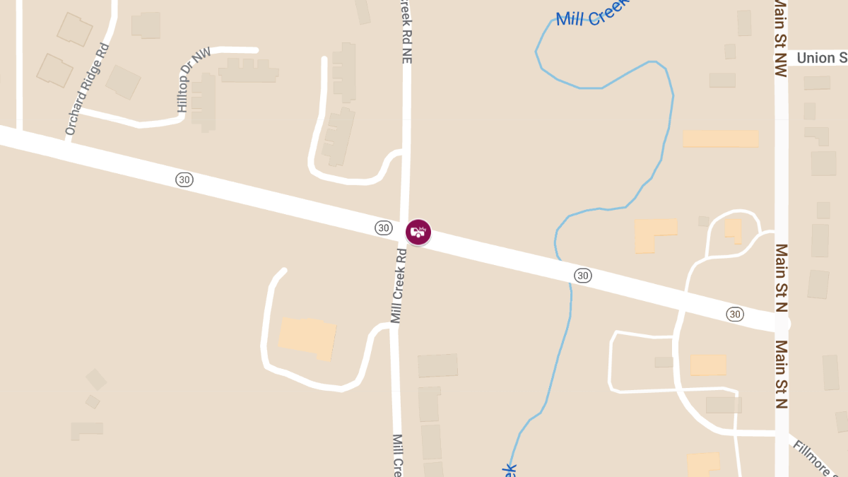 Injury Accident on Highway 30 at Mill Creek Road