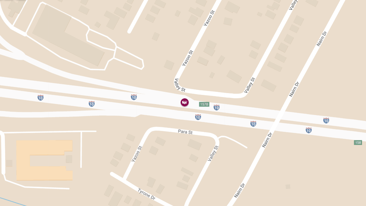 Injury Accident on I-10 Eastbound at Acadian Thruway Near Exit 157B