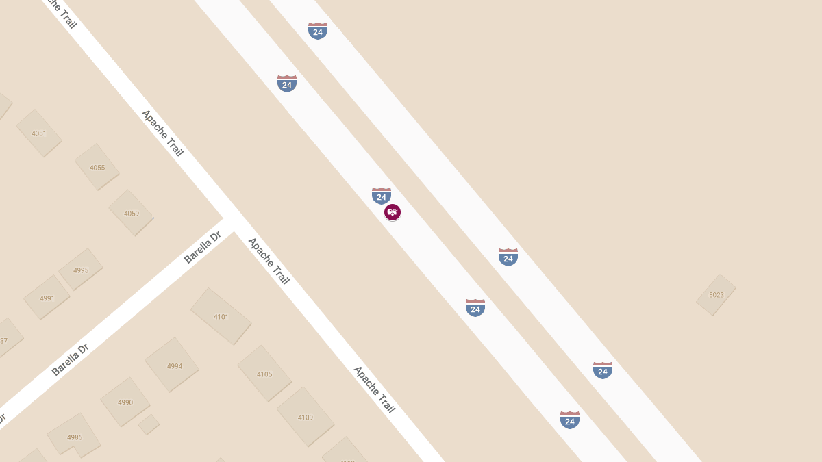 Injury Accident on I-24 West Near MM 58