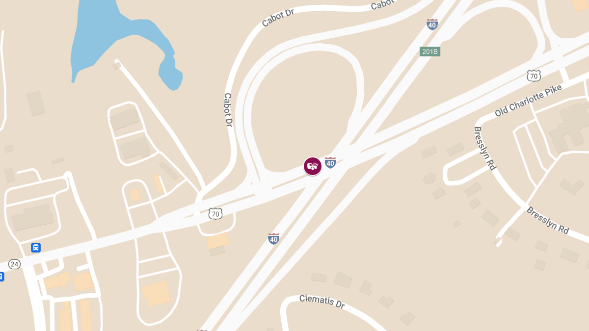Injury Accident on I-40 West at MM 200 near Charlotte Pike