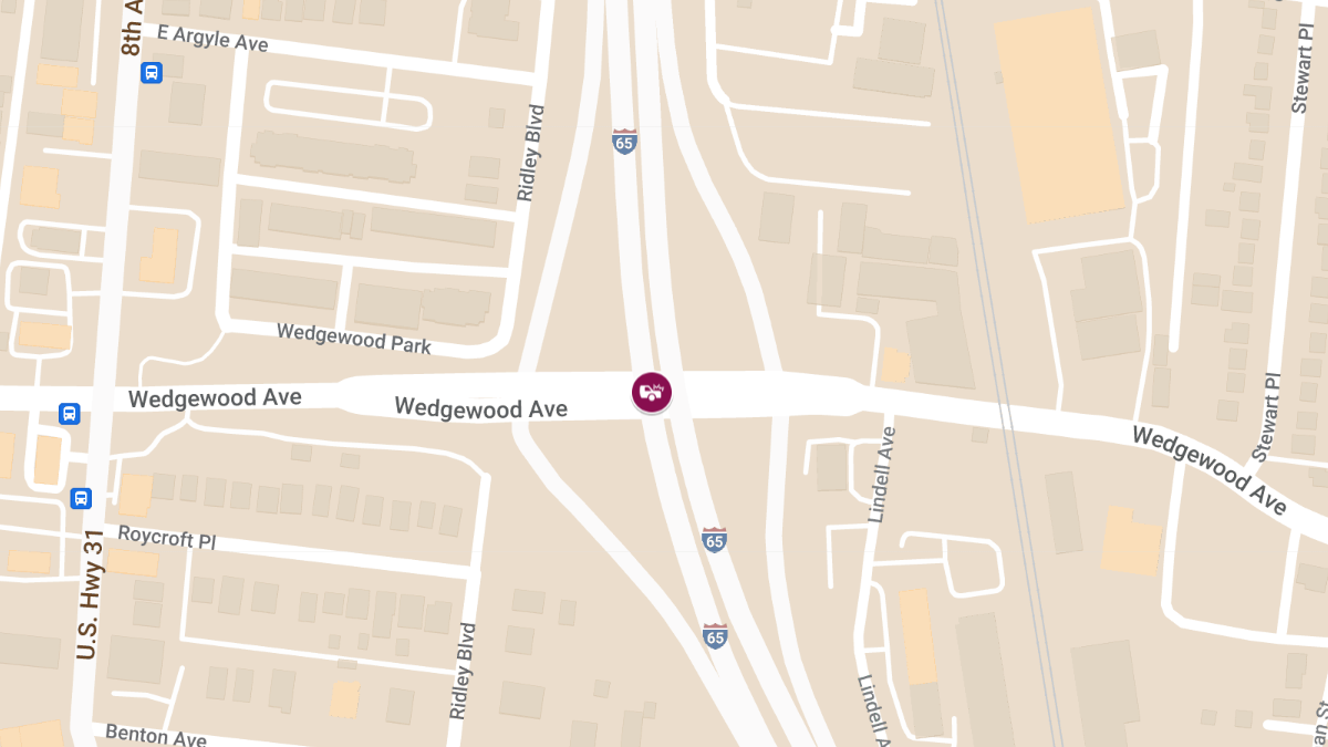 Injury Accident on I-65 N at Wedgewood Ave