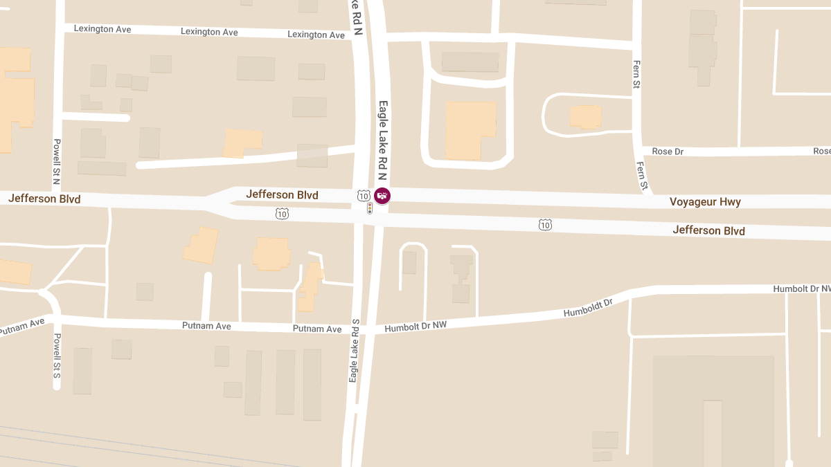 Injury Accident on Westbound Highway 10 at Eagle Lake Rd