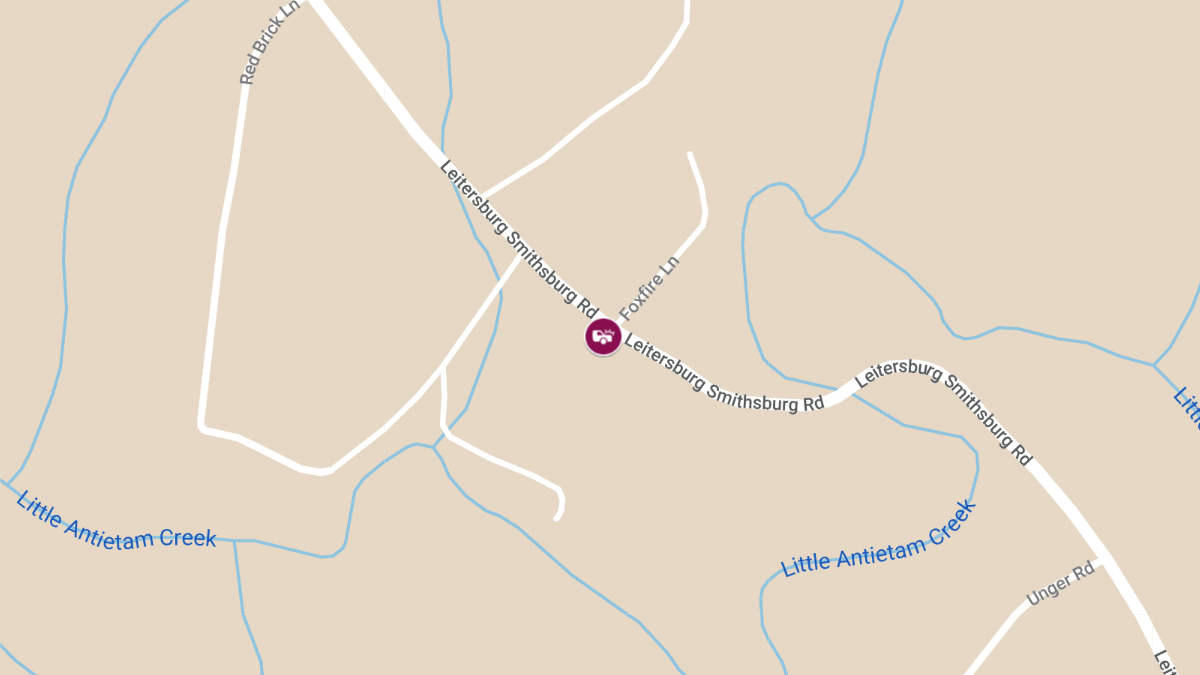Injury Collision Reported at Leitersburg Smithsburg Rd and Foxfire Ln