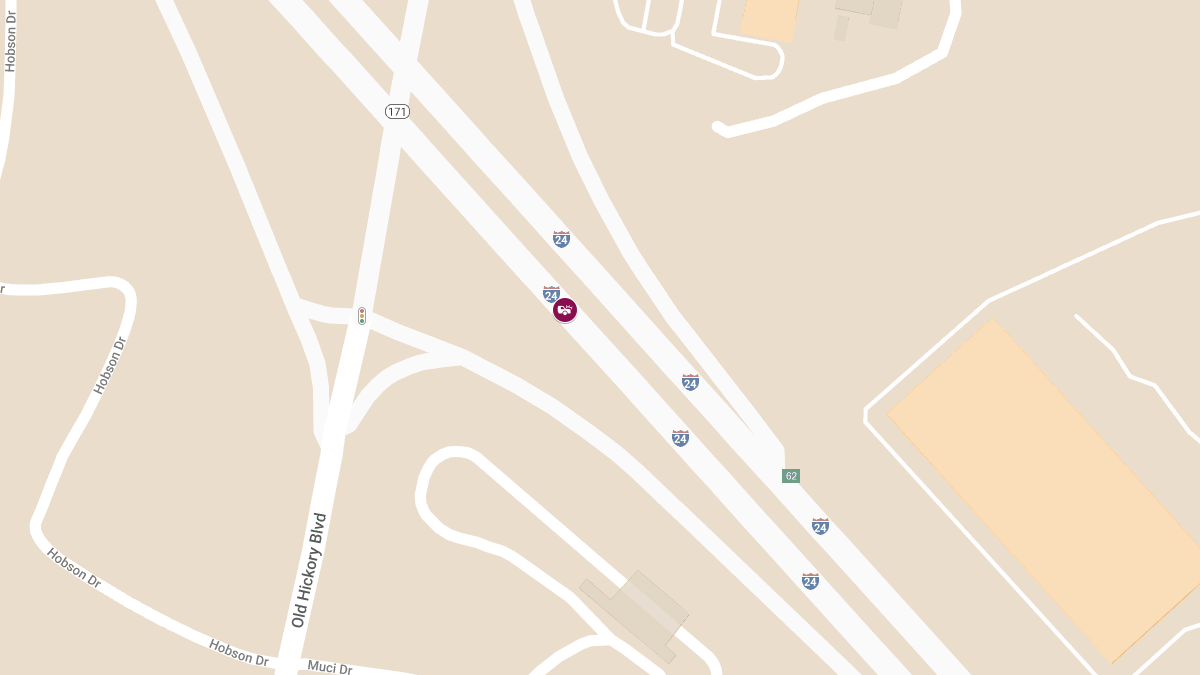 Injury Collision at Exit 62 I-24 E (Old Hickory Blvd Exit)