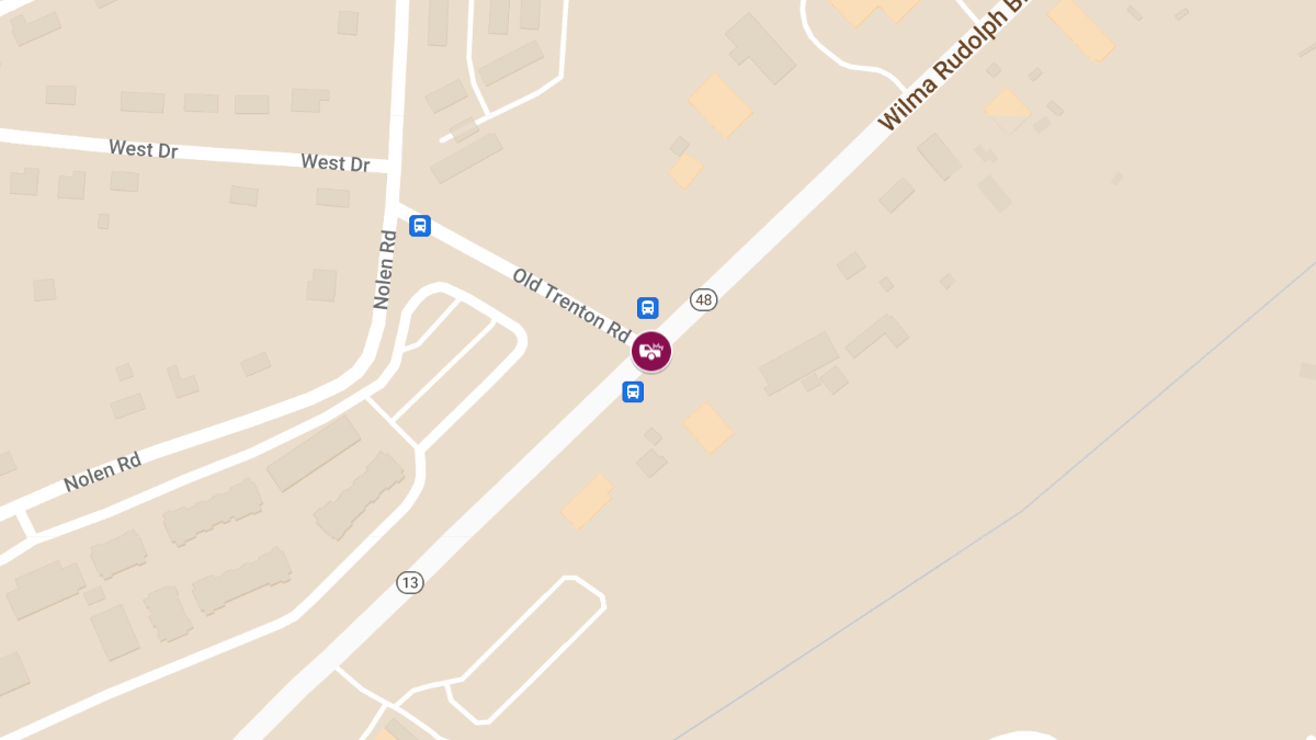 Injury Collision at Wilma Rudolph Blvd and Old Trenton Ln