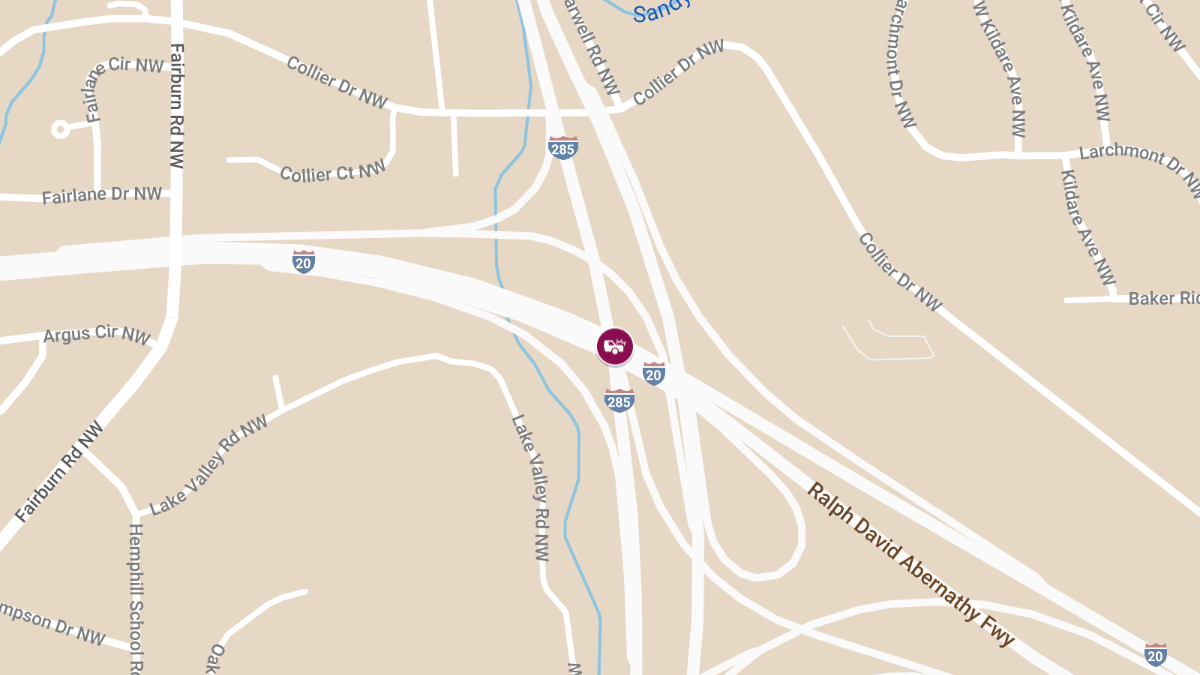 Injury Collision on I-285 South and I-20 West Interchange