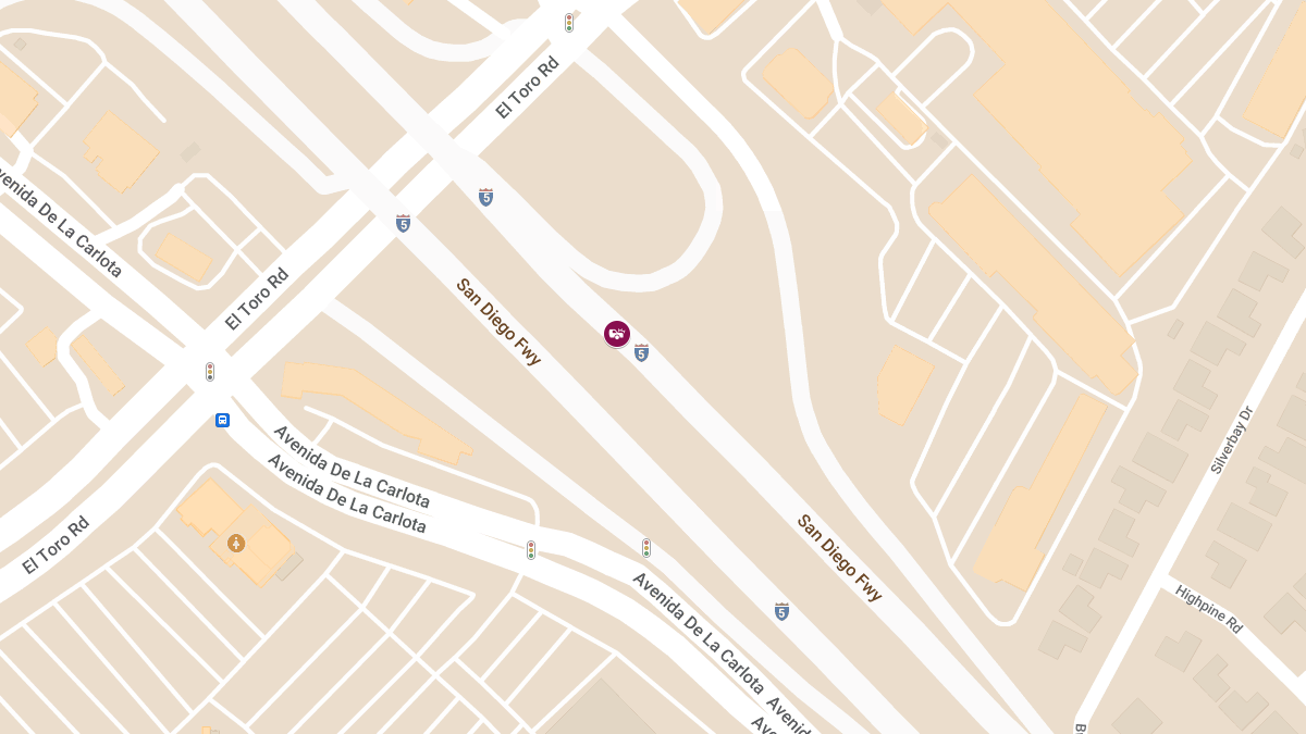 Injury Collision on I-5 South near El Toro Rd