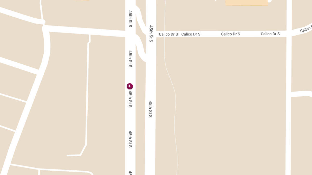 Injury Crash Involving Pedestrian on 45th St S