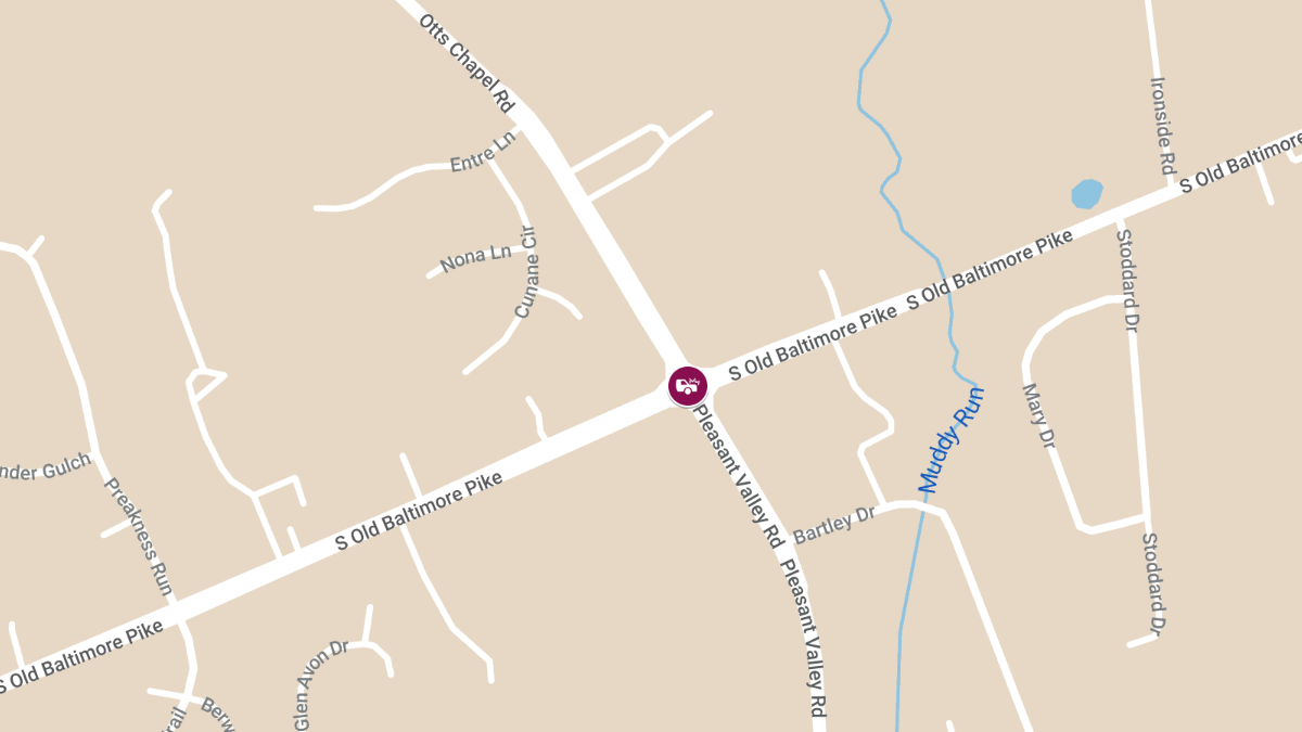 Injury Crash Reported on Old Baltimore Pike at Otts Chapel Rd
